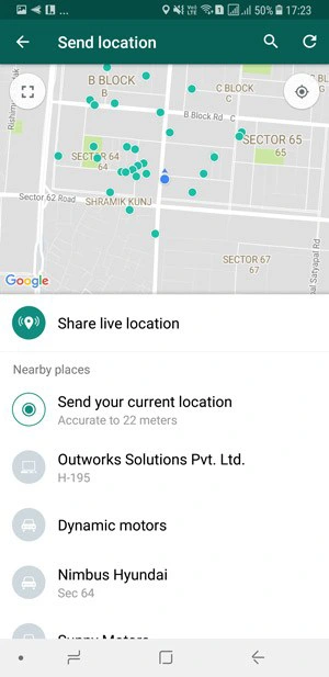 جالب ترین قابلیت های واتساپ که باید بلد باشید!:ارسال لوکیشن (Location)
